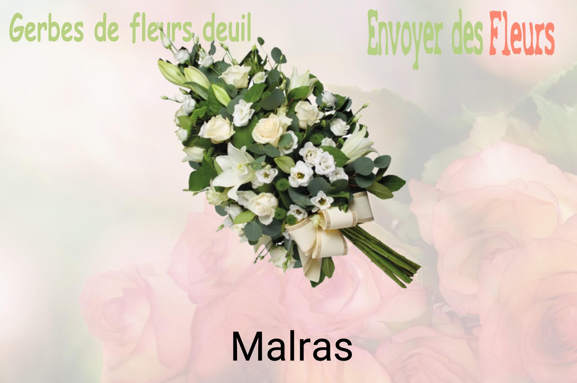 Gerbe de fleurs de deuil livrée à Malras